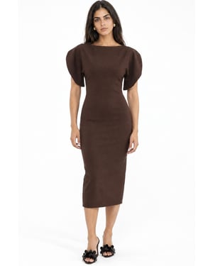 Busem Dames midi-jurk met ronde hals