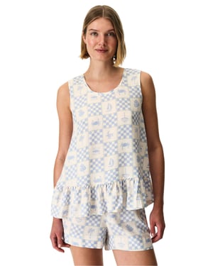 Sun Kissed Geruite pyjamatop met bandjes