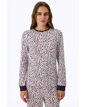 Midnight Mood Bedrukte pyjamatop met lange mouwen