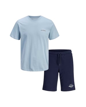 Jack And Jones Set met T-shirt en korte broek met logo voor kinderen (NAVY/BLAUW)