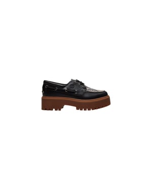 Timberland Zwarte leren plateaupumps