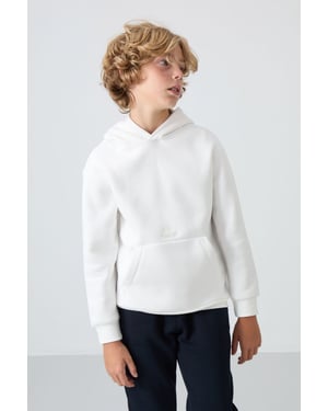 Sweatshirt voor jongeren met capuchon en zak