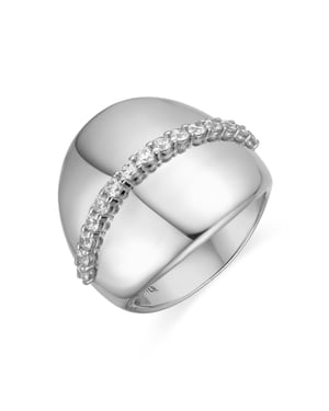 Luxenter Ring in 925 sterling zilver en briljant zirkonia met rhodiumafwerking - Idel