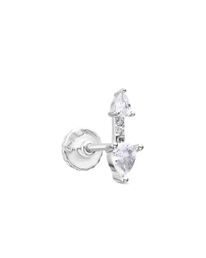 Luxenter Piercing in 925 sterling zilver en briljant zirkonia, afgewerkt in rhodium - Egdos