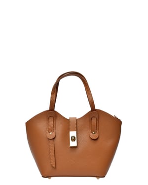 Anna Luchini Brown Rundleer Tas