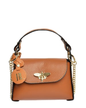 Anna Luchini Brown Rundleer Tas