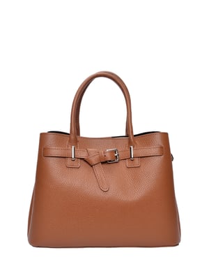 Anna Luchini Brown Rundleer Tas