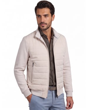 Beige vest Gentiluomo rits opstaande kraag