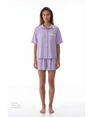 Penti Ella pyjamaset met kanten shorts en korte mouwen
