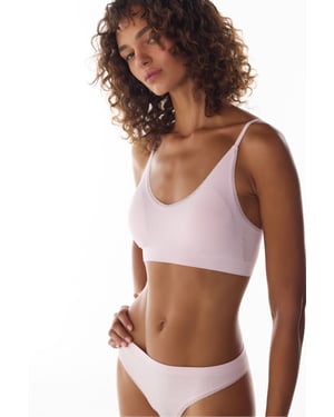 Naadloze bralette met kantpatroon en uitneembare cups