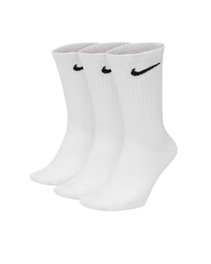 Nike Unisex Dri-FIT-korte sokken voor dagelijks gebruik voor volwassenen (set van 3) (Wit)