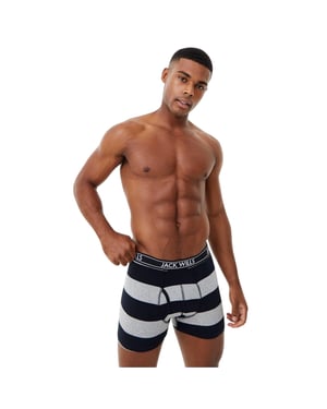 Jack Wills Klassieke boxershorts voor heren met Daundley-streep (set van 3) (Zwart)