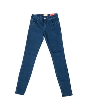 Lange denim broek met skinny afgeknipte zomen 10DB50154 vrouw