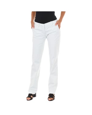 Lange Chinese broek met rechte zomen 70DBF0028-R123 vrouw