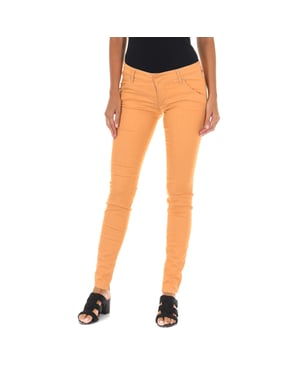 Lange broek van stretchstof 70DBF0585-G194 vrouw