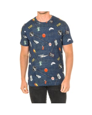 Heren-T-shirt met korte mouwen en ronde hals JFTD01-RIPPED-MULTICOLOR