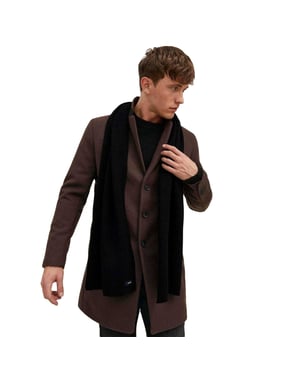 Jack And Jones Gebreide sjaal met Jacdna-logo (Zwart)