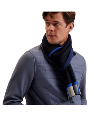 Ted Baker Kierans wintersjaal met streepjesmotief (Marine)