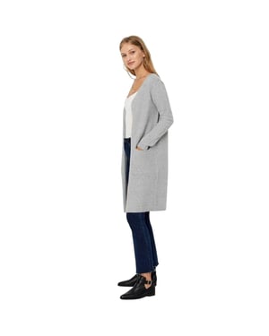 Vero Moda Damesvest met open voorkant, relaxte pasvorm en lange mouwen van Doffy (Grijs)