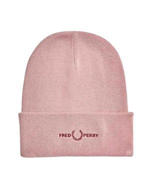 Fred Perry Geborduurde Logo Beanie (Stoffige roos)