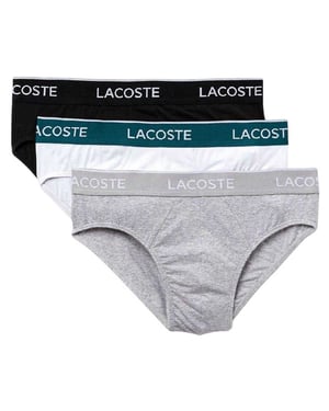 Lacoste Herenslip met logo (Set van 3) (Zwart/Wit/Grijs)