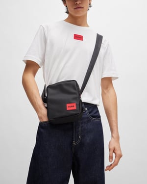 HUGO Ethon 2.0N Heren Reporter Bag met Rode Logo Patch