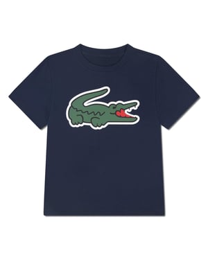 Lacoste Katoenblend T-shirt met groot logo voor kinderen/Kinderen (Marineblauw)