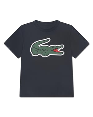 Lacoste Katoenblend T-shirt met groot logo voor kinderen/Kinderen (Zwart)