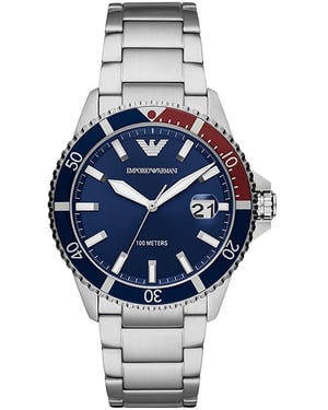 Emporio Armani Diver Heren Horloge Zilverkleurig AR11339
