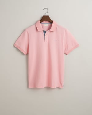 Gant Polo SS Regular Fit Contrast Pique Rugger Polo Roze