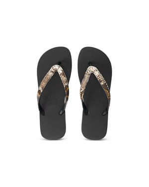 Python Taupe Flip Flop Zwart