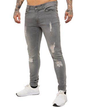 Enzo heren skinny gescheurde jeans