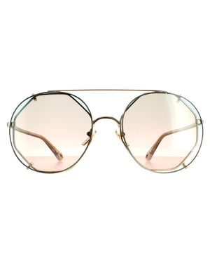 Chloe Round Dames Gold Green Gradient Ch0041s