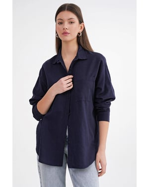 Oversized Linnenmix Shirt
