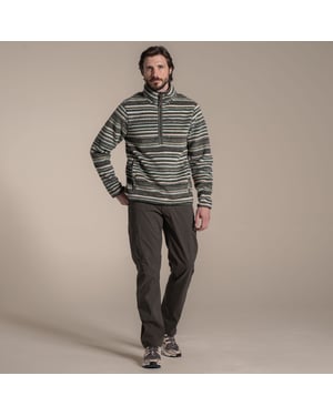 Craghoppers Heren Tatton II Contrast Gestreept Fleece Top (Bosgroen)