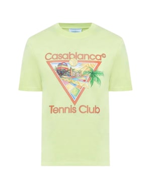 Casablanca Afro Cubism Tennis Club Lichtgroen T-shirt