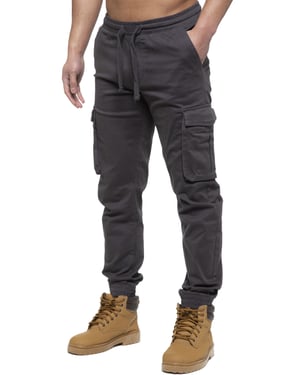 Enzo | Heren Cargo Jogger Jeans - Grijs