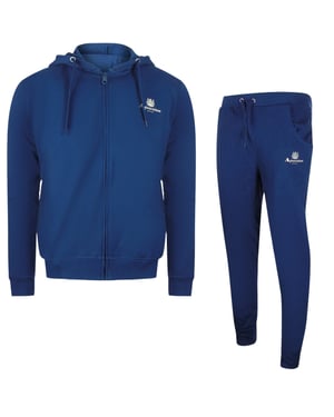 Aquascutum Marineblauwe Hoodie Met Rits En Trainingsbroekset