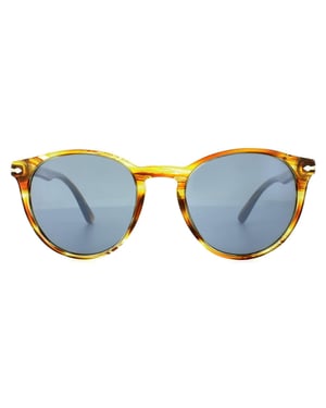 Persol Zonnebril 3152 9043/56 Bruin Gestreept Geel Blauw Anti-Glare