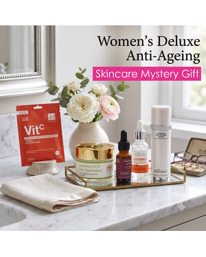 Skin Research Luxe verrassingscadeaubox voor vrouwen met anti-aging huidverzorging en beautyproducten.