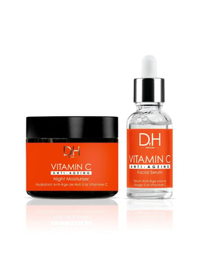 Dr H Anti-aging gezichtsserum met vitamine C 30 ml + anti-aging nachtcrème met vitamine C 60 ml