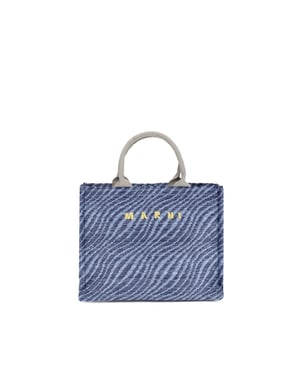 Marni Blauwe Stoffen Schoudertas