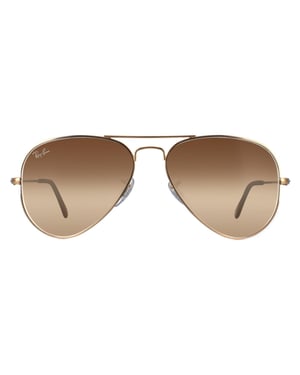 Ray-Ban Aviator unisex goud bruin gradiënt zonnebril RB3025