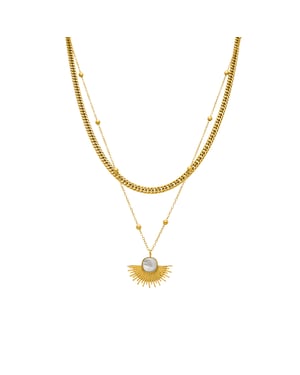Luxenter collier met wit parelmoer 18K gouden afwerking - Sycu