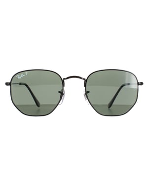 Ray-Ban Vierkant unisex gepolijst zwart groen gepolariseerd zeshoekige rb3548n