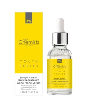 skinChemists Anti-aging serum voor acnegevoelige huid met 2% salicylzuur en 3% Centella Asiatica (30 ml)