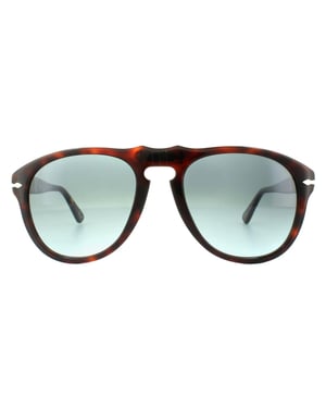 Persol Aviator Mens Dark Havana Lichtblauwe gradiënt zonnebril