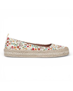 Blowfish Malibu Dames Bloemen Witte Ballet Ballerina Vrijetijdsschoenen - Benita