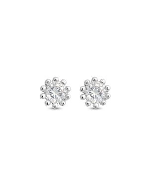 Luxenter oorbellen, 925 sterling zilver met schelp en glanzende zirkonia, gerhodineerd afgewerkt