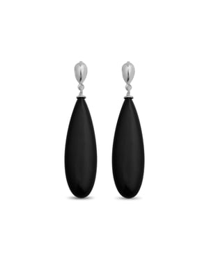 Luxenter oorbellen, 925 sterling zilver, adak en onyx, gerhodineerd afgewerkt